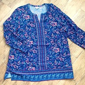 J. Jill 2X Paisley Blouse/Tunic